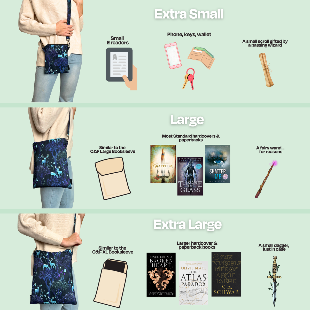 Moonplume Dragon crossbody sleeve (When The Moon Hatched - Sarah A. Parker)
