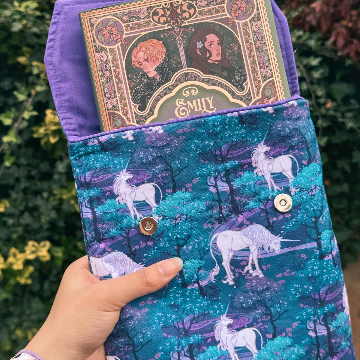 Unicorn Forest padded book sleeve