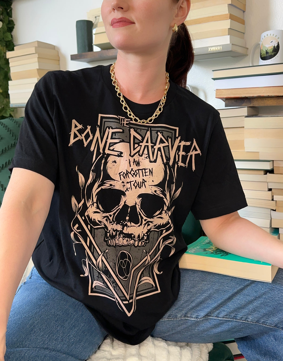 Bone Carver T-Shirt — ACOTAR merch by Sarah J. Maas. The seer who knows your truth — wear it close. Hand-designed in Australia, officially licensed.