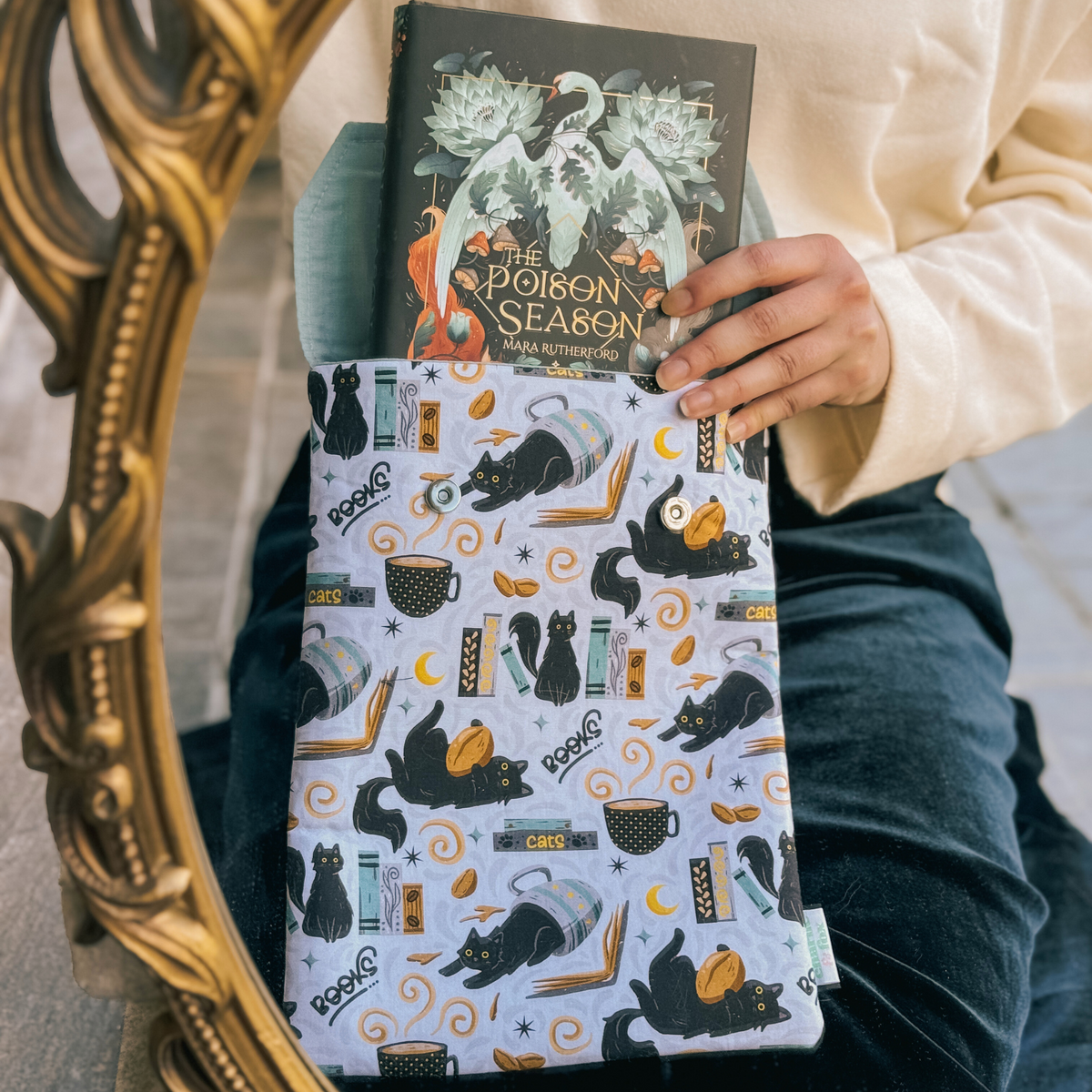 Feline Fables padded book sleeve