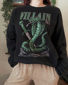 Villain Era Sweatshirt — bookish merch by Caffeine and Curses. Welcome to your villain era — soft for no one. Hand-designed in Australia.
