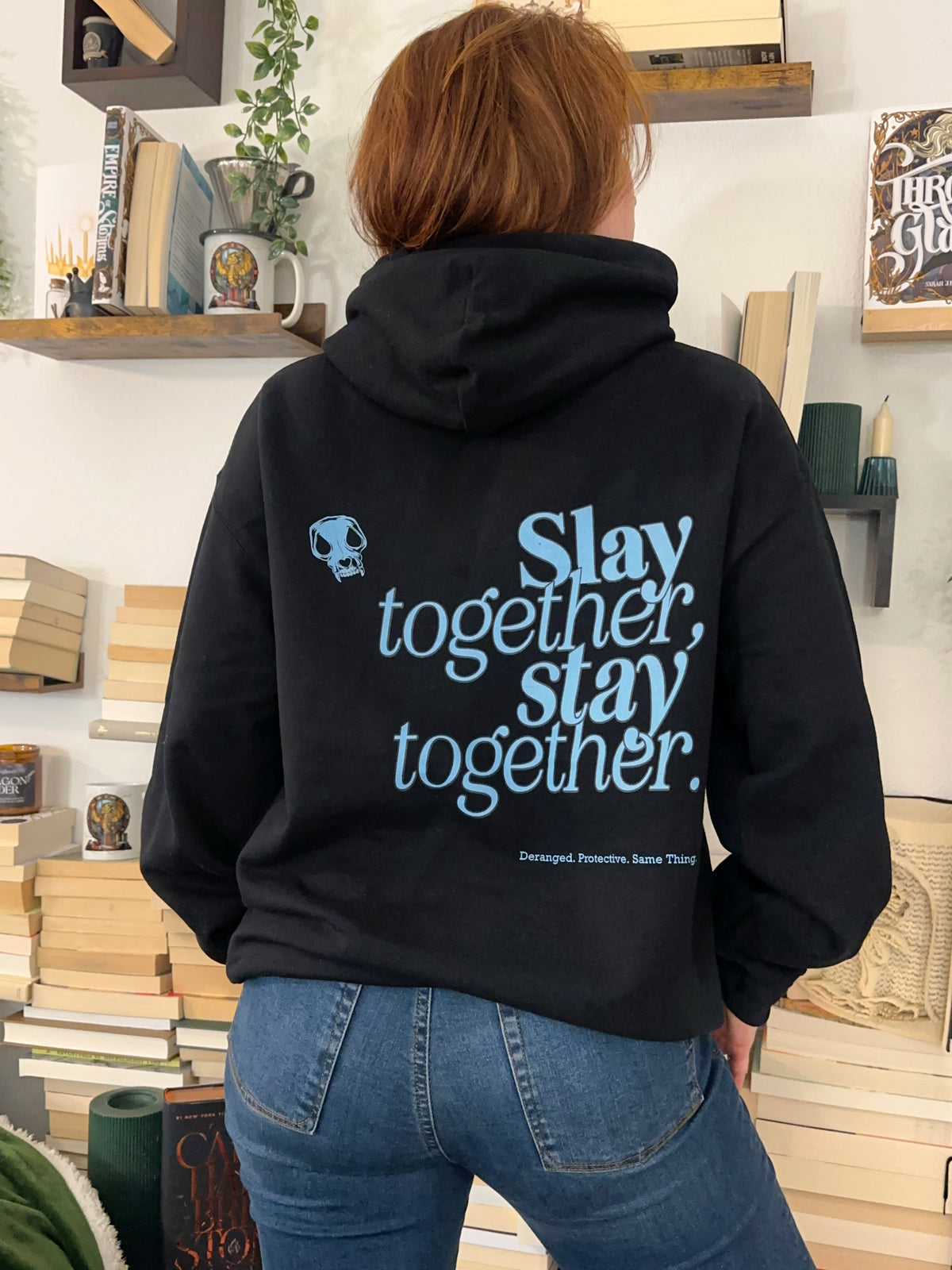 Slay Together Stay Together Hoodie — Lights Out merch by Navessa Allen. The couple that hunts together stays together. Hand-designed in Australia, officially licensed.