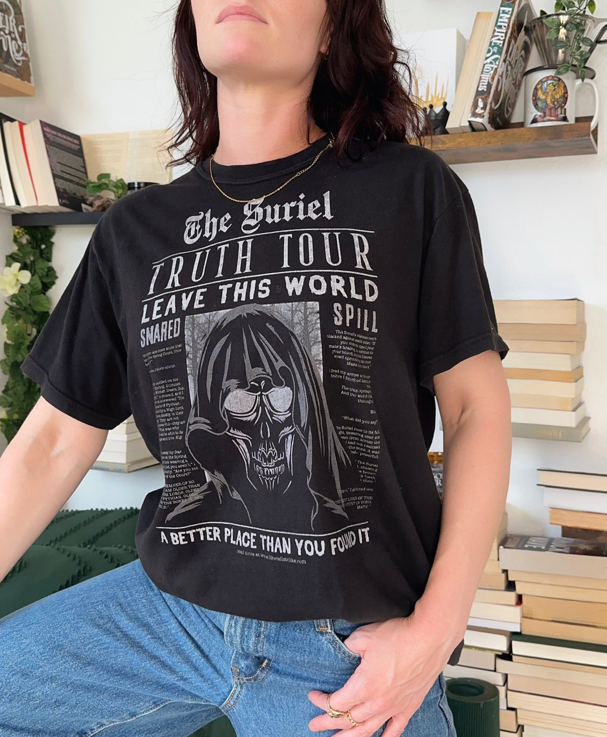 The Suriel T-Shirt — ACOTAR merch by Sarah J. Maas. The ancient seer who knows what no one else can. Hand-designed in Australia, officially licensed.