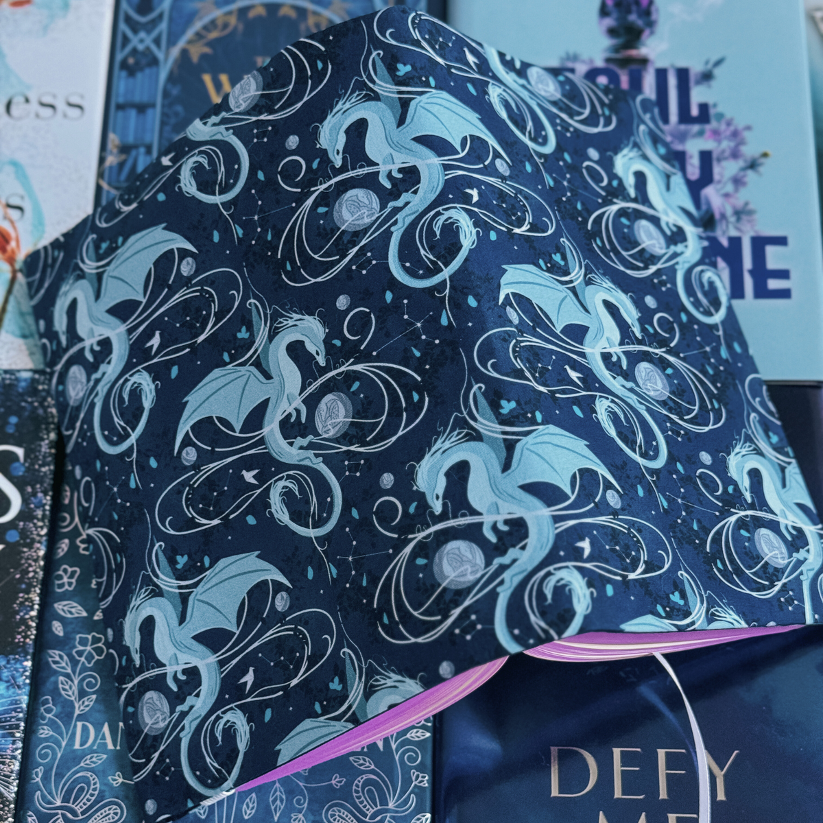 Moonplume Dragon fabric dust jacket (When The Moon Hatched)