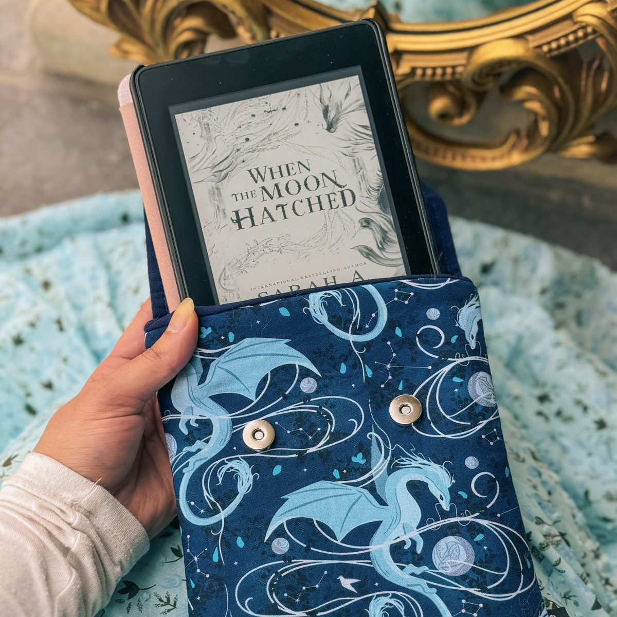 Moonplume Dragon padded e-reader sleeve (When The Moon Hatched)
