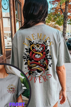 Enemies To Lovers Vol.1 T-Shirt — bookish merch by Caffeine and Curses. The trope that wrecks you, on a shirt. Hand-designed in Australia.