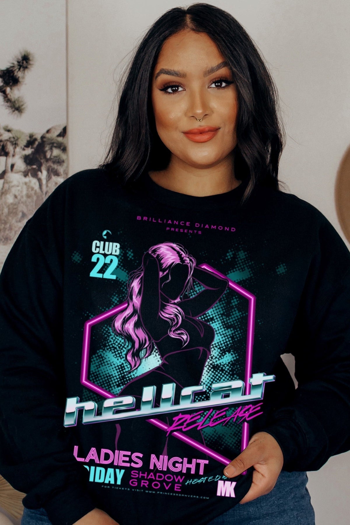 Hellcat Sweatshirt — Madison Kate merch by Tate James. The chaos heroine you root for. Hand-designed in Australia, officially licensed.
