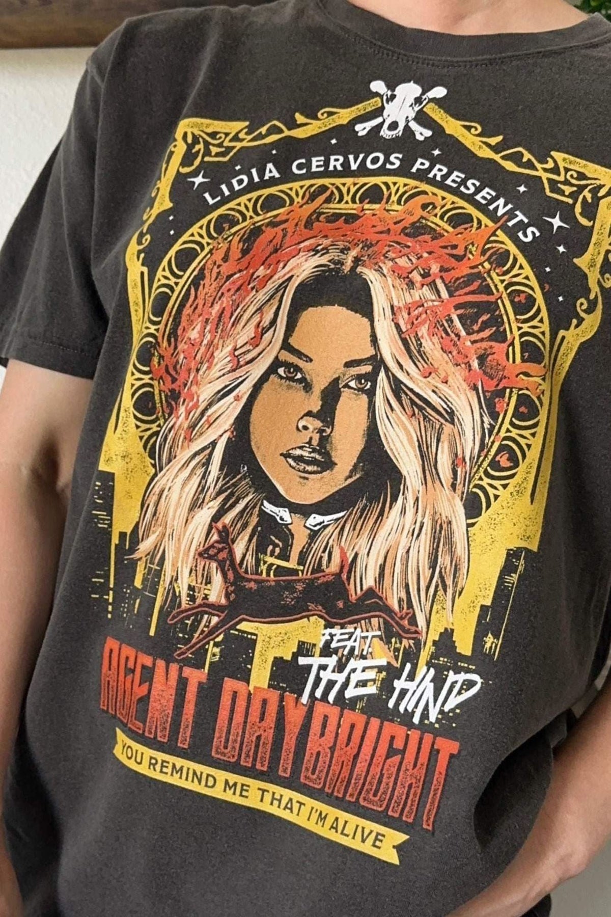 Lidia Cervos T-Shirt — Crescent City merch by Sarah J. Maas. Hind by day, dreaded spy by allegiance. Hand-designed in Australia, officially licensed.