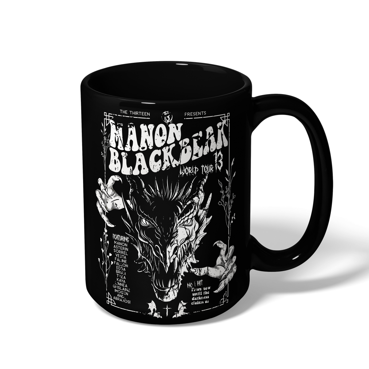 Manon Blackbeak mug, right view — Throne of Glass merch inspired by Sarah J. Maas