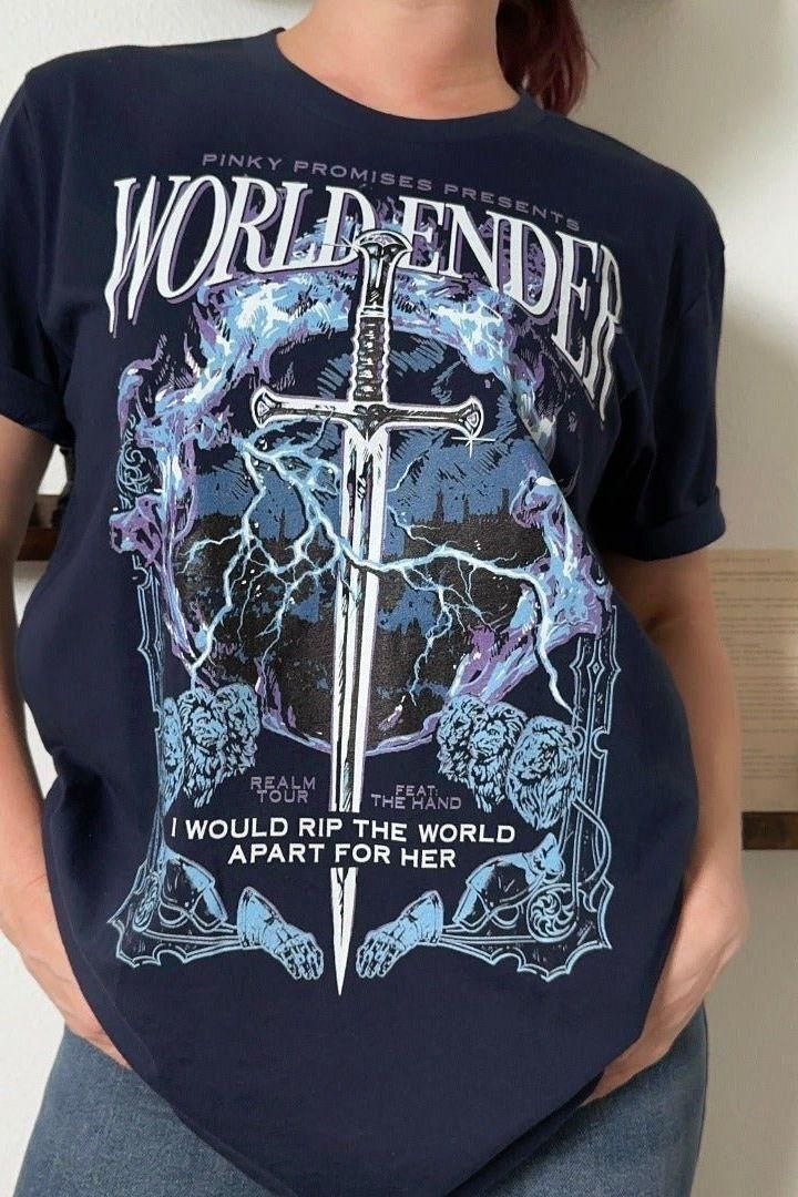World Ender T-Shirt — Book of Azrael merch by Amber V. Nicole. The Liressa unleashed — burn it down. Hand-designed in Australia, officially licensed.