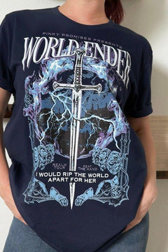 World Ender T-Shirt — Book of Azrael merch by Amber V. Nicole. The Liressa unleashed — burn it down. Hand-designed in Australia, officially licensed.