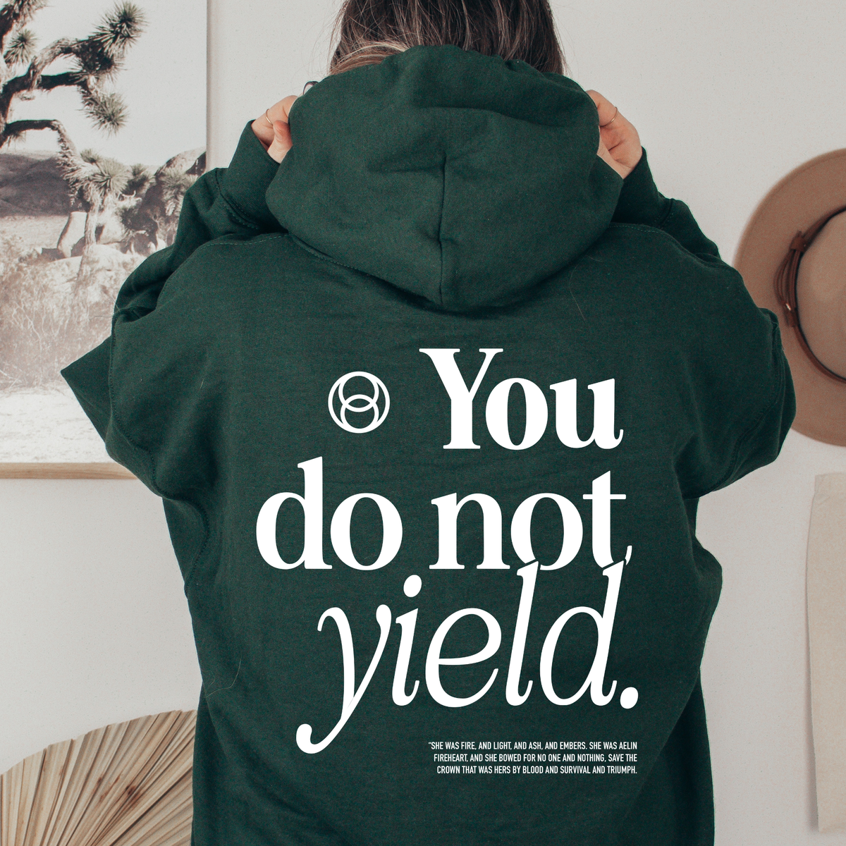 You Do Not Yield hoodie — Throne of Glass merch inspired by Sarah J. Maas